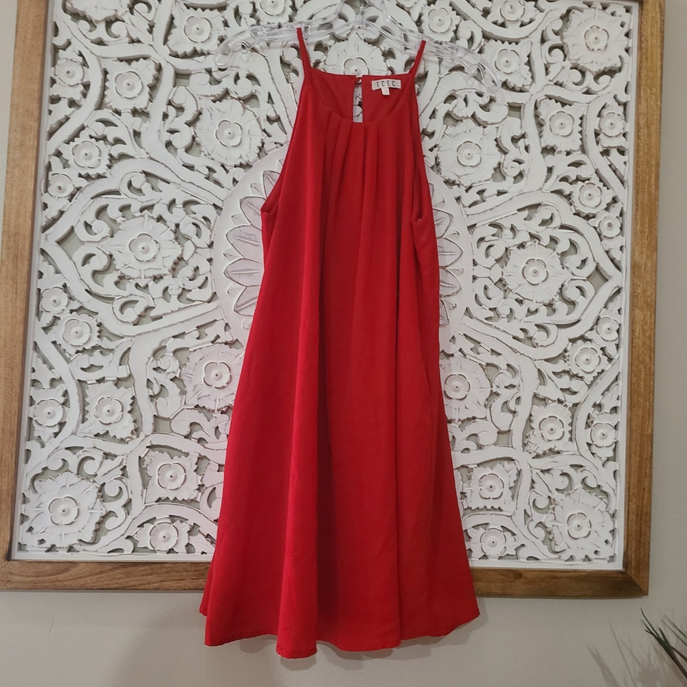 TCEC Boutique Red Spaghetti Strap Slip Dress Womens Size Small